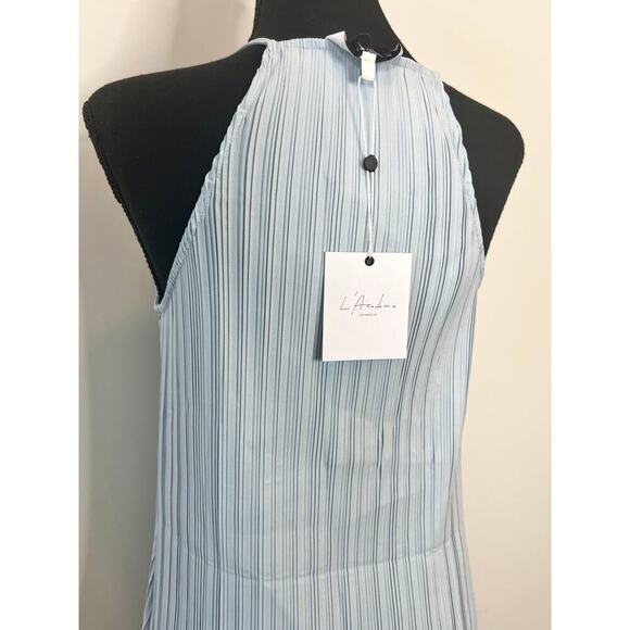 L'Academie Elin Midi Pleated Dress in Baby Blue Small Pullover Sleeveless Lined - Picture 5 of 6
